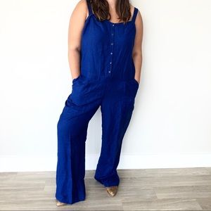 Plus size linen jumpsuit playsuit romper
